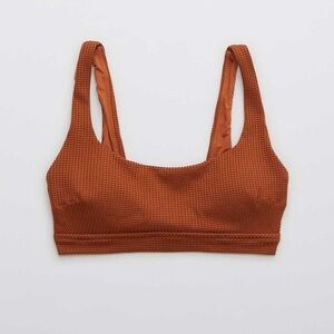 Aerie Waffle banded wide strap scoop bikini top